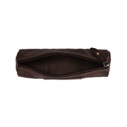 Tailored Rib Cuffs &amp; Hem Craftsmanship Construction Detail on Leather Pencil Case Lea for Kvinner