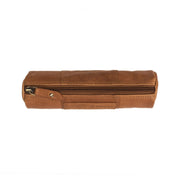 Cognac Leather Pencil Case Lea for Kvinner, detail view 4