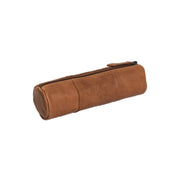 Cognac Leather Pencil Case Lea for Kvinner, detail view 5