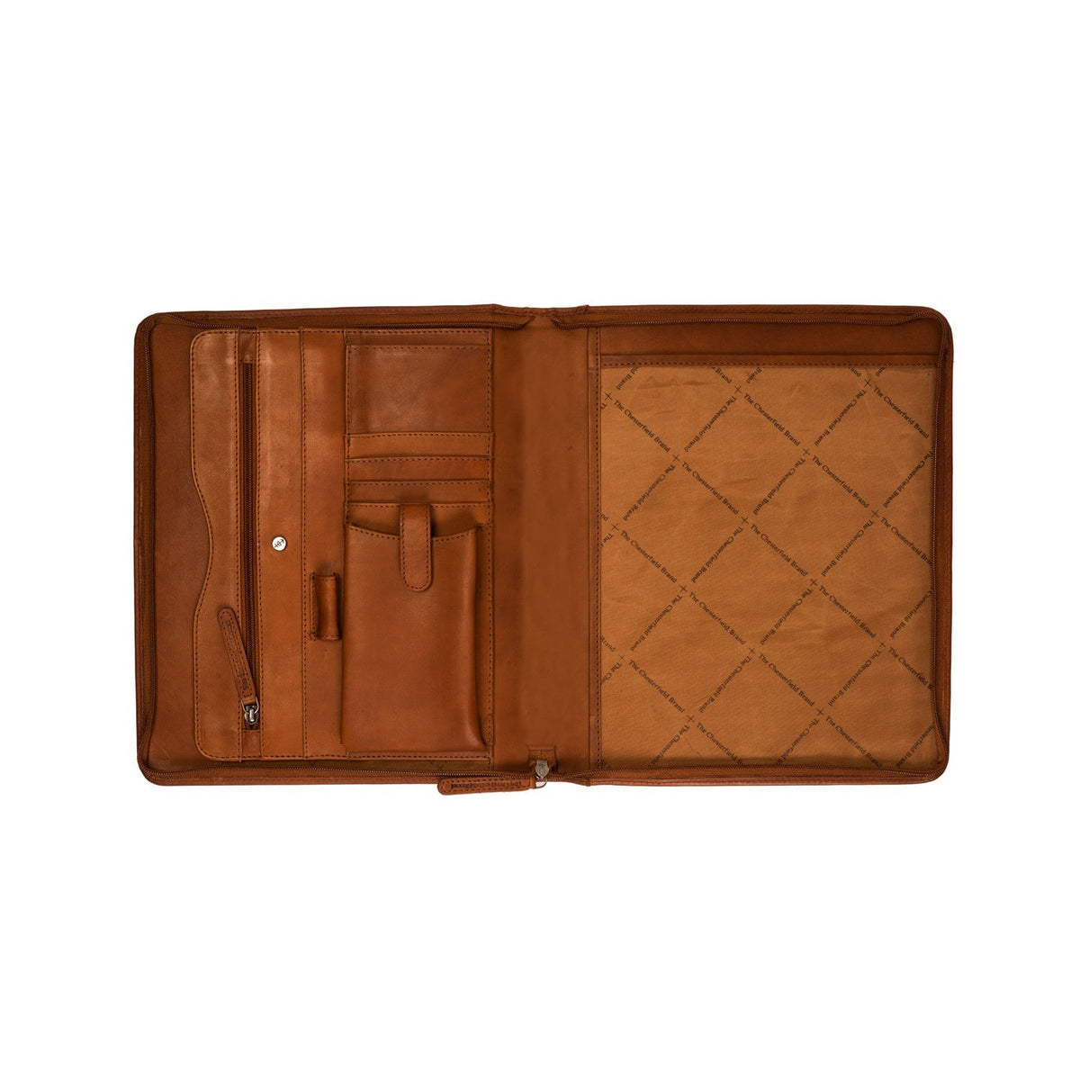 Cognac Leather Portfolio Barnet for Kvinner, detail view 1