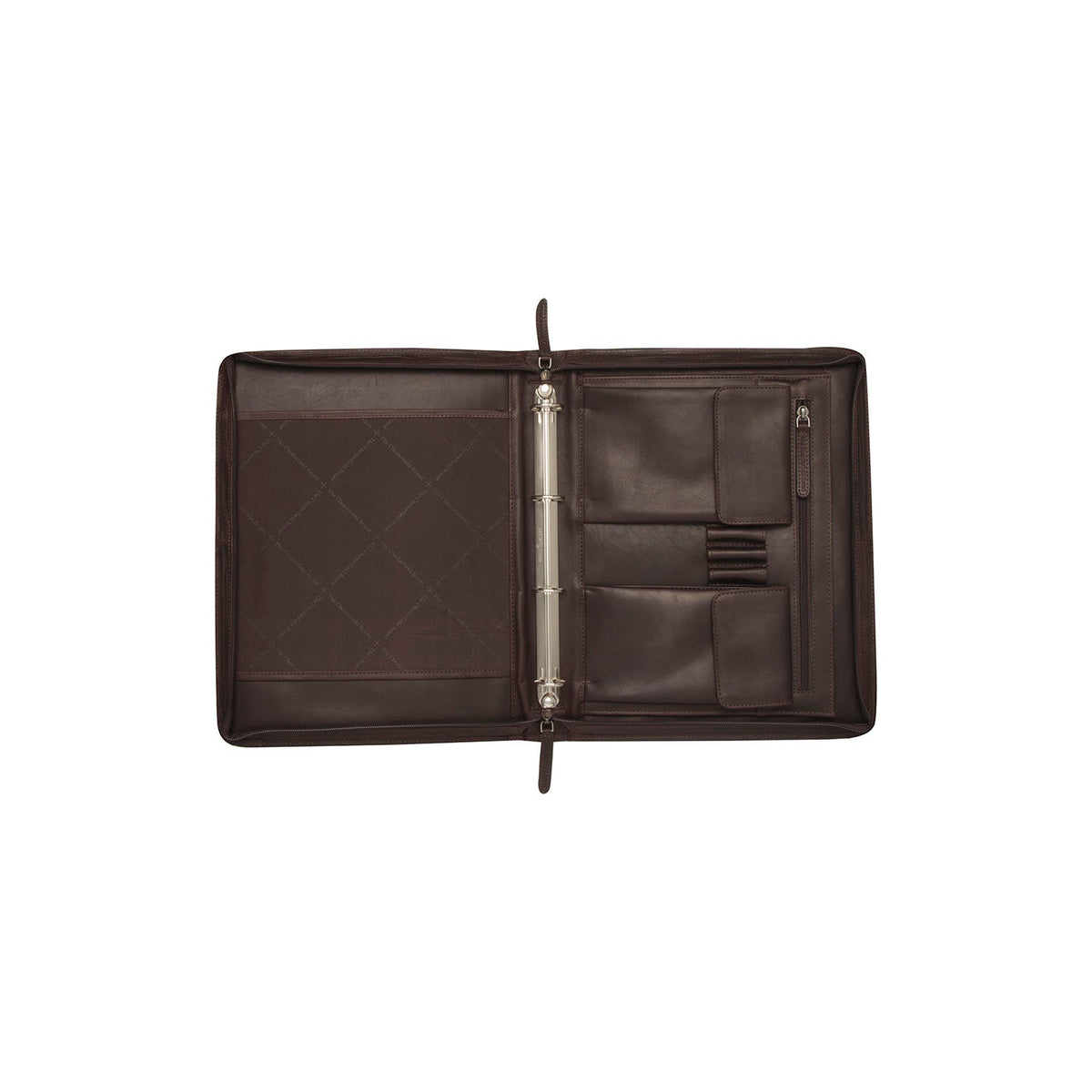 Styled Fit Perspective of Leather Portfolio Moreton for Kvinner on Model - Natural Daylight Drape
