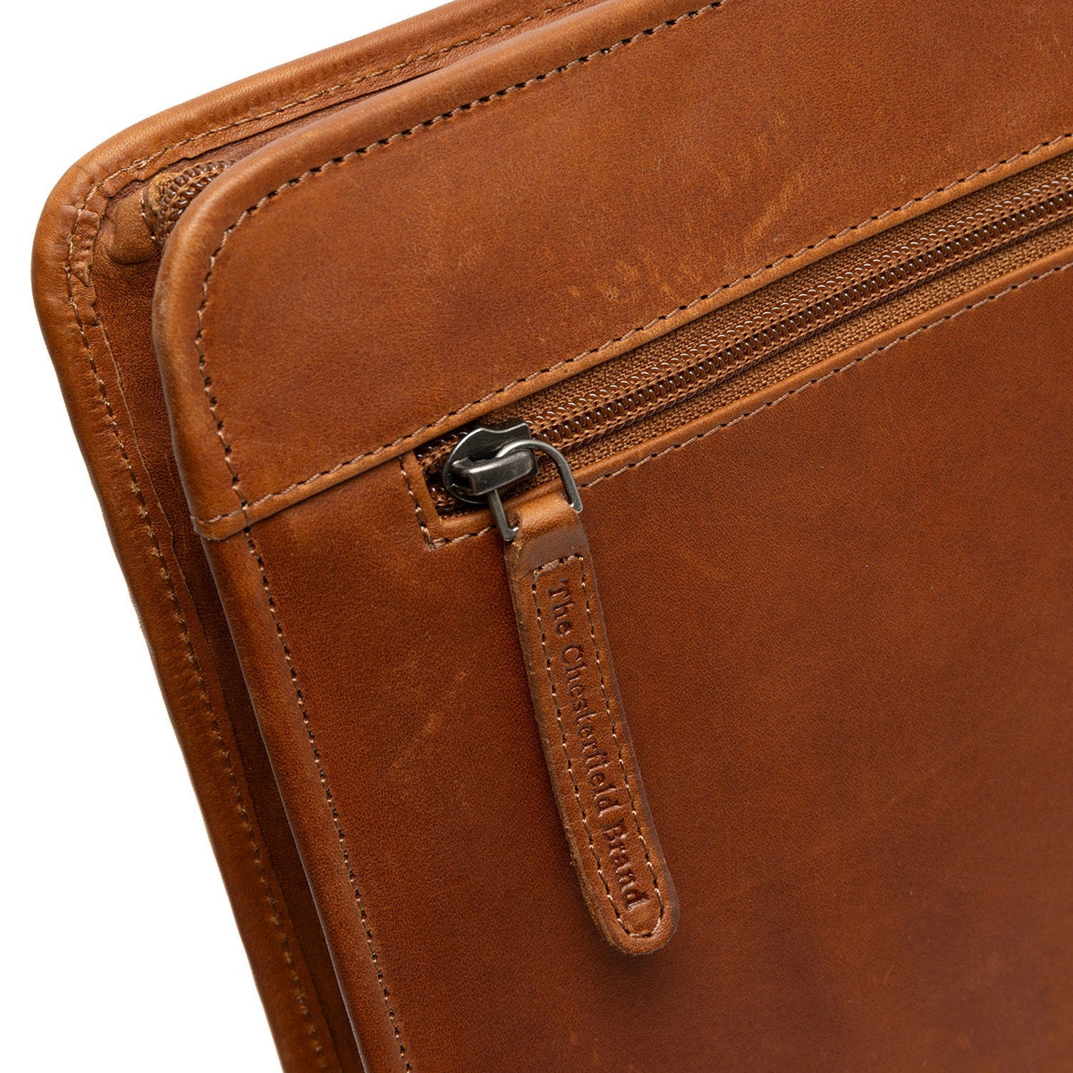 Cognac Leather Portfolio Moreton for Kvinner, detail view 4