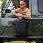 
Bornholm Full-Grain Leather Roll-top Backpack - Structured Side Profile Showing Gusset Depth & Expansion Capacity