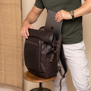 Remo Full-Grain Leather Roll-top Backpack for Kvinner – alternate product view 3