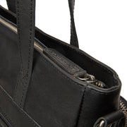 Alicante Full-Grain Leather Shopper for Kvinner - Structured Side Profile Showing Gusset Depth &amp; Expansion Capacity