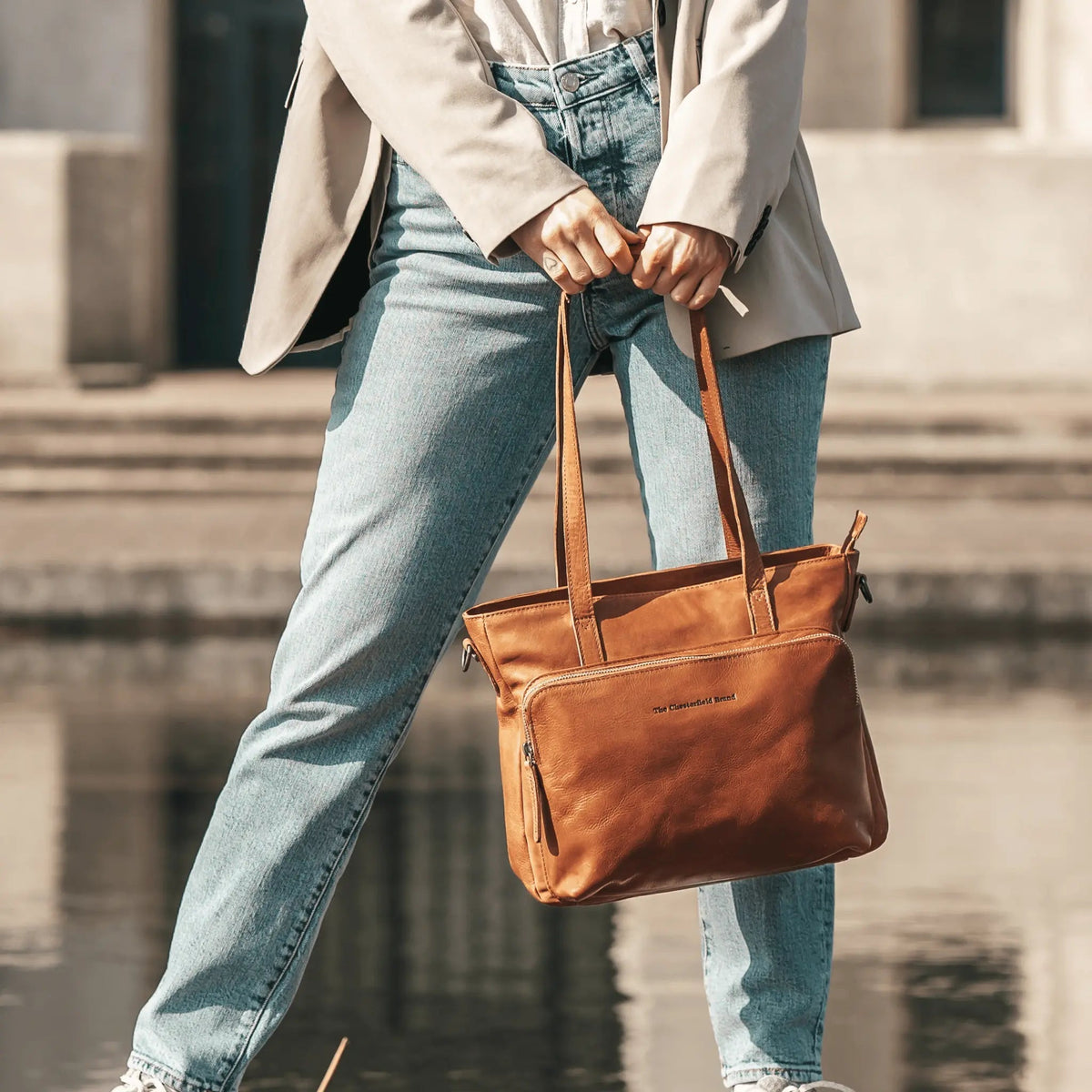 Alicante Full-Grain Leather Shopper for Kvinner – alternate product view 2