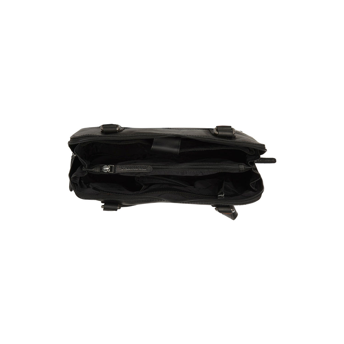 Solid Antique Brass Hardware &amp; Heavy-Duty Dual Zipper Detail on Belgrado Full-Grain Leather Shoulder Bag for Kvinner