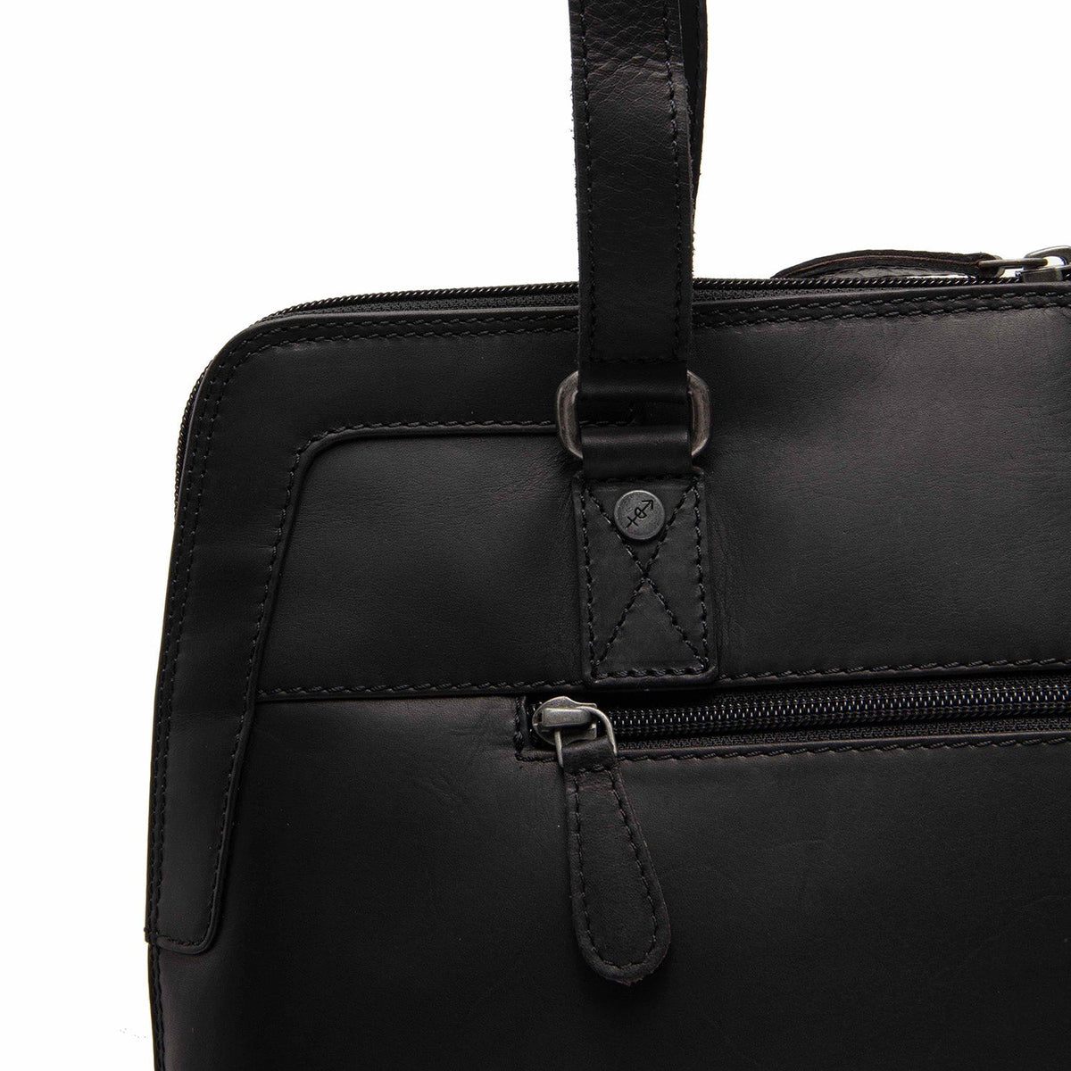 Elvar Full-Grain Leather Shoulder Bag for Kvinner - Structured Side Profile Showing Gusset Depth &amp; Expansion Capacity