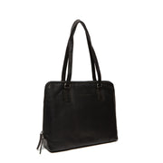 Flint Full-Grain Leather Shoulder Bag for Kvinner in Classic 100% Full-Grain Leather - Full Exterior Front Profile View | Buy Online