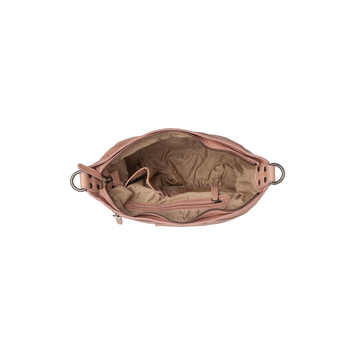Solid Antique Brass Hardware &amp; Heavy-Duty Dual Zipper Detail on Lucy Full-Grain Leather Shoulder Bag for Kvinner