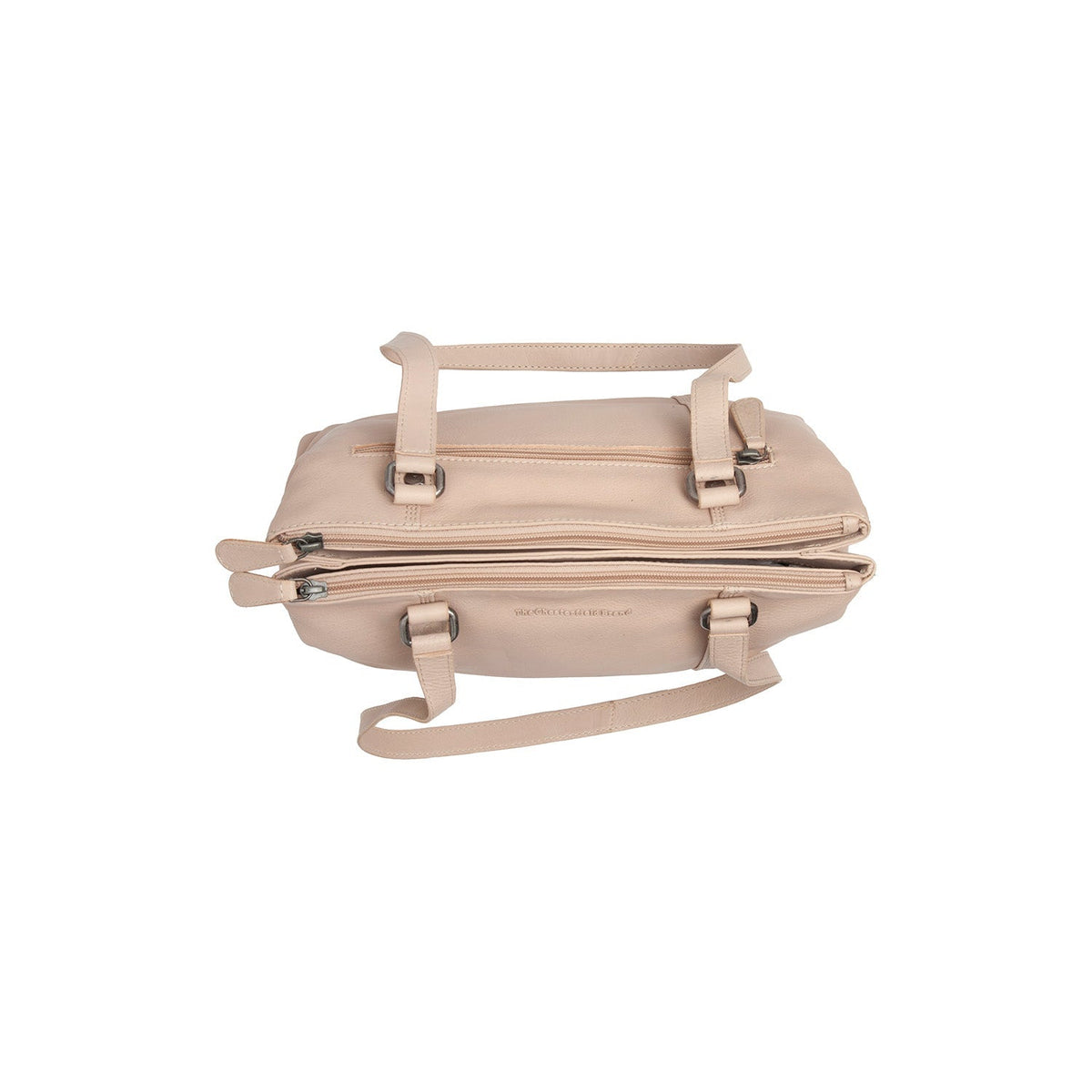 Solid Antique Brass Hardware &amp; Heavy-Duty Dual Zipper Detail on Marvos Full-Grain Leather Shoulder Bag for Kvinner
