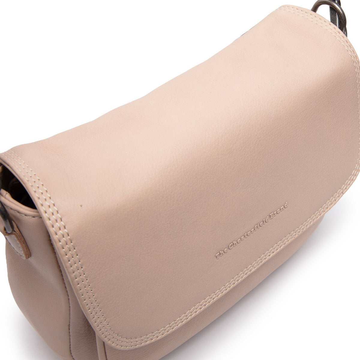 Solid Antique Brass Hardware &amp; Heavy-Duty Dual Zipper Detail on Miloa Full-Grain Leather Shoulder Bag for Kvinner