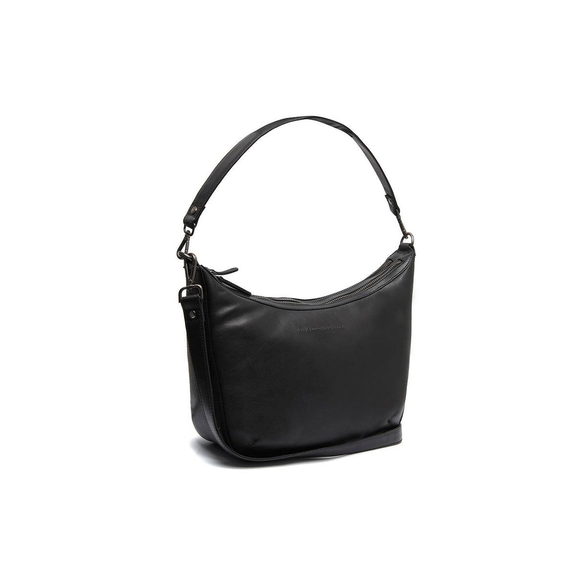 Moneva Full-Grain Leather Shoulder Bag for Kvinner in Classic 100% Full-Grain Leather - Full Exterior Front Profile View | Buy Online