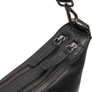 Moneva Full-Grain Leather Shoulder Bag for Kvinner - Structured Side Profile Showing Gusset Depth &amp; Expansion Capacity