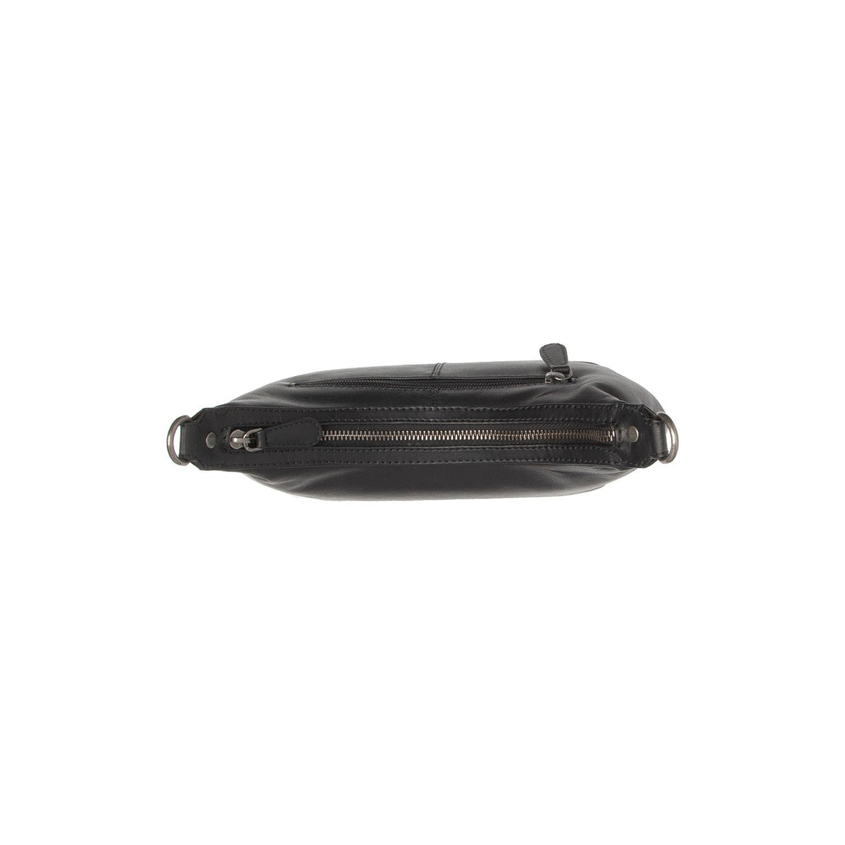Nancy Full-Grain Leather Shoulder Bag for Kvinner - Structured Side Profile Showing Gusset Depth &amp; Expansion Capacity