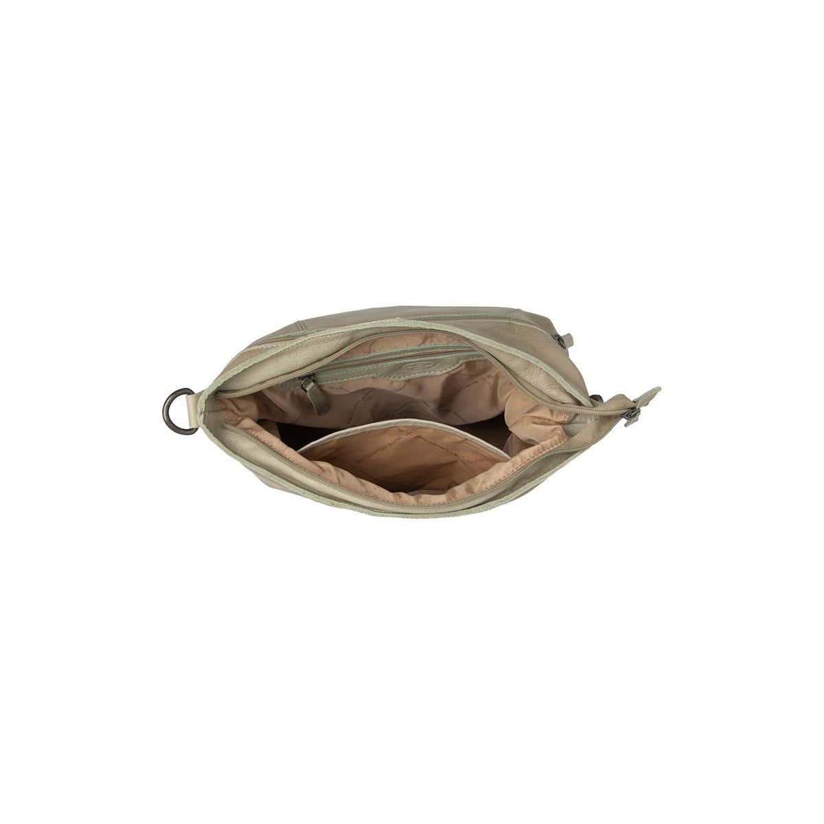 Solid Antique Brass Hardware &amp; Heavy-Duty Dual Zipper Detail on Sintra Full-Grain Leather Shoulder Bag for Kvinner