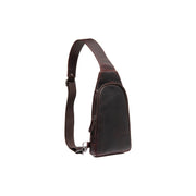 Brown Leather Sling Bag Bowey for Kvinner, front view