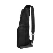 Leather Sling Bag Logan for Kvinner - Structured Side Profile Showing Gusset Depth &amp; Expansion Capacity