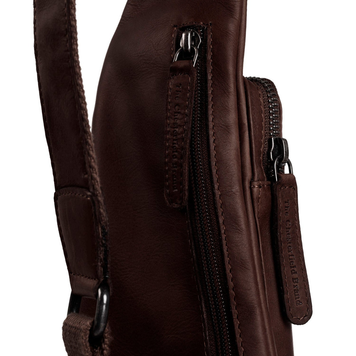 Brown Leather Sling Bag Logan for Kvinner, detail view 1