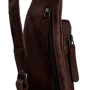 Brown Leather Sling Bag Logan for Kvinner, detail view 1
