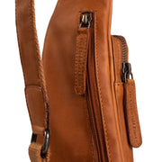 Cognac Leather Sling Bag Logan for Kvinner, detail view 3