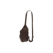 Brown Leather Sling Bag Riga for Kvinner, detail view 4