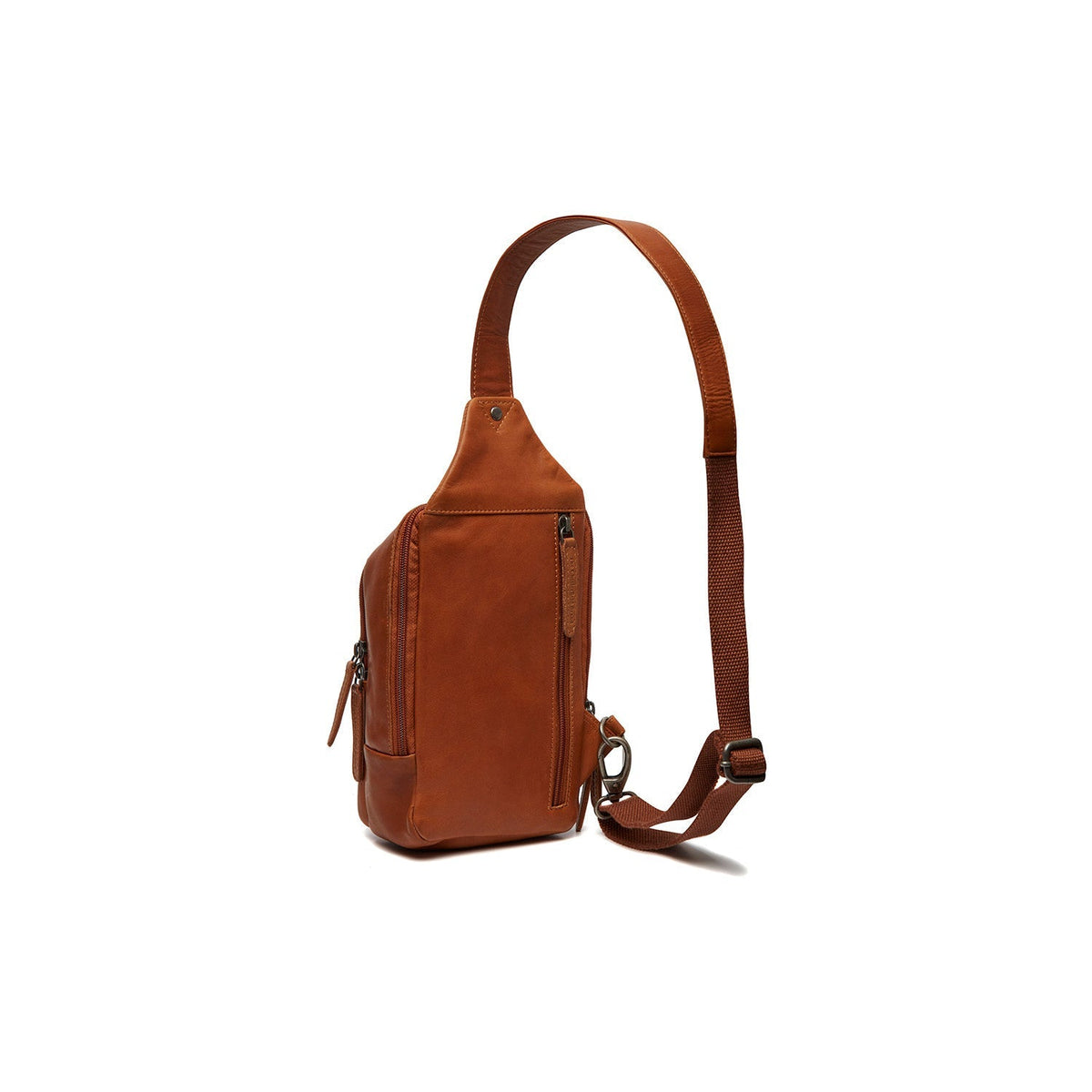 Cognac Leather Sling Bag Riga for Kvinner, detail view 5