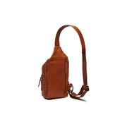 Cognac Leather Sling Bag Riga for Kvinner, detail view 5