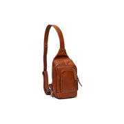 Cognac Leather Sling Bag Riga for Kvinner, front view