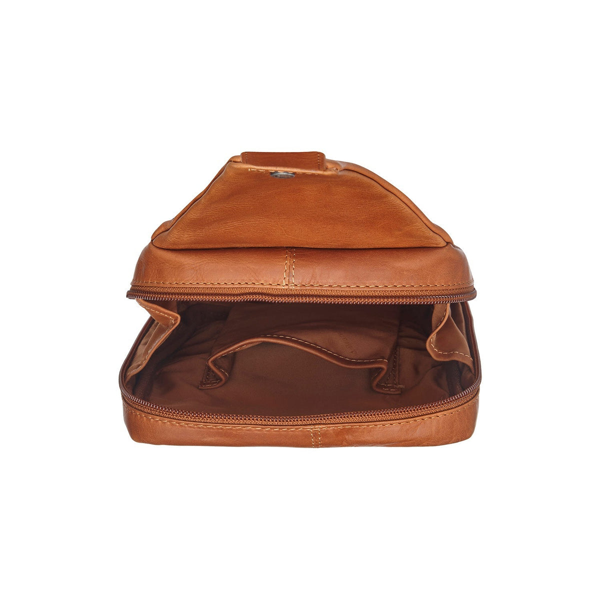 Cognac Leather Sling Bag Turelle for Kvinner, detail view 4