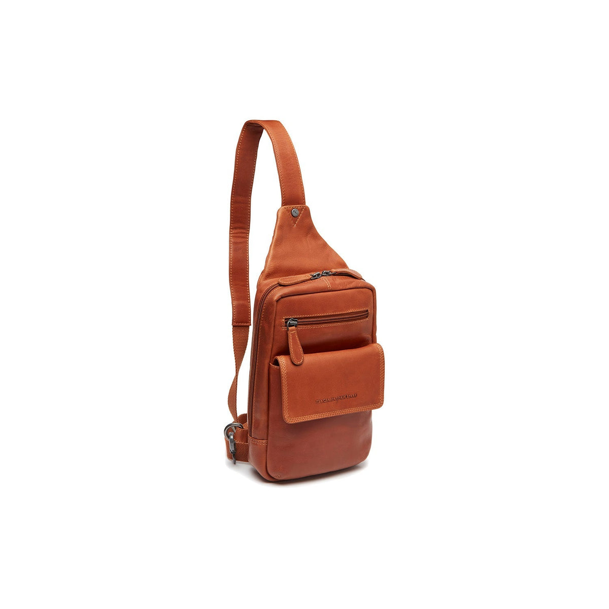 Cognac Leather Sling Bag Turelle for Kvinner, front view