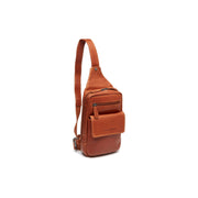 Cognac Leather Sling Bag Turelle for Kvinner, front view