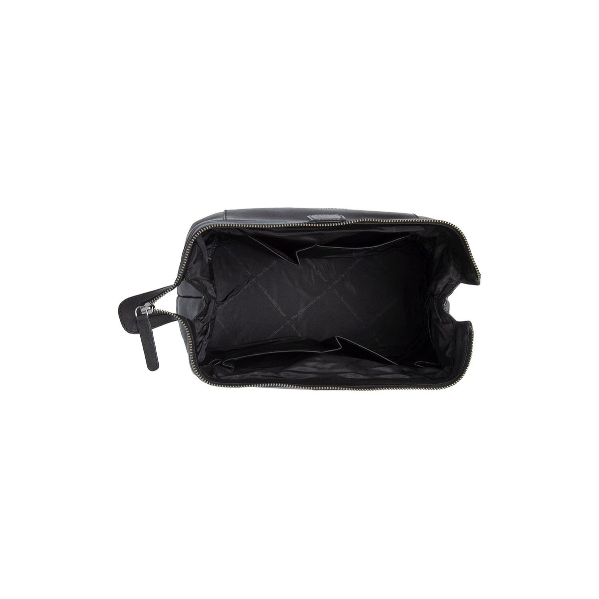 Close-Up Detail of Classic Collar &amp; Heavy-Duty Zipper Hardware on Biassa Full-Grain Leather Toiletry Bag for Kvinner