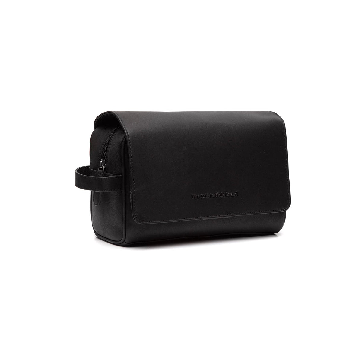 Rosario Full-Grain Leather Toiletry Bag for Kvinner in Classic 100% Full-Grain Leather - Front Profile View &amp; Tailored Silhouette | Buy Online
