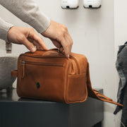 Rosario Full-Grain Leather Toiletry Bag for Kvinner – alternate product view 3