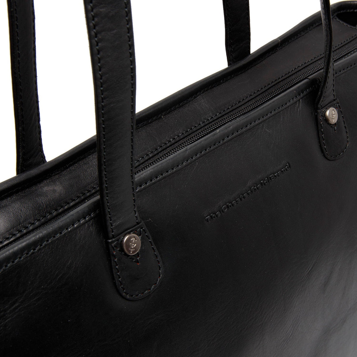 Astano Full-Grain Leather Tote Bag for Kvinner - Structured Side Profile Showing Gusset Depth &amp; Expansion Capacity