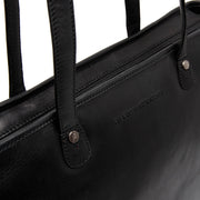 Astano Full-Grain Leather Tote Bag for Kvinner - Structured Side Profile Showing Gusset Depth &amp; Expansion Capacity
