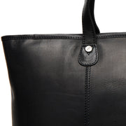 Solid Antique Brass Hardware &amp; Heavy-Duty Dual Zipper Detail on Ferrera Full-Grain Leather Tote Bag for Kvinner