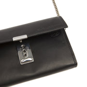 Elba Full-Grain Leather Waiter Wallet for Kvinner - Structured Side Profile Showing Gusset Depth &amp; Expansion Capacity