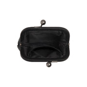 Calvia Full-Grain Leather Wallet for Kvinner - Structured Side Profile Showing Gusset Depth &amp; Expansion Capacity