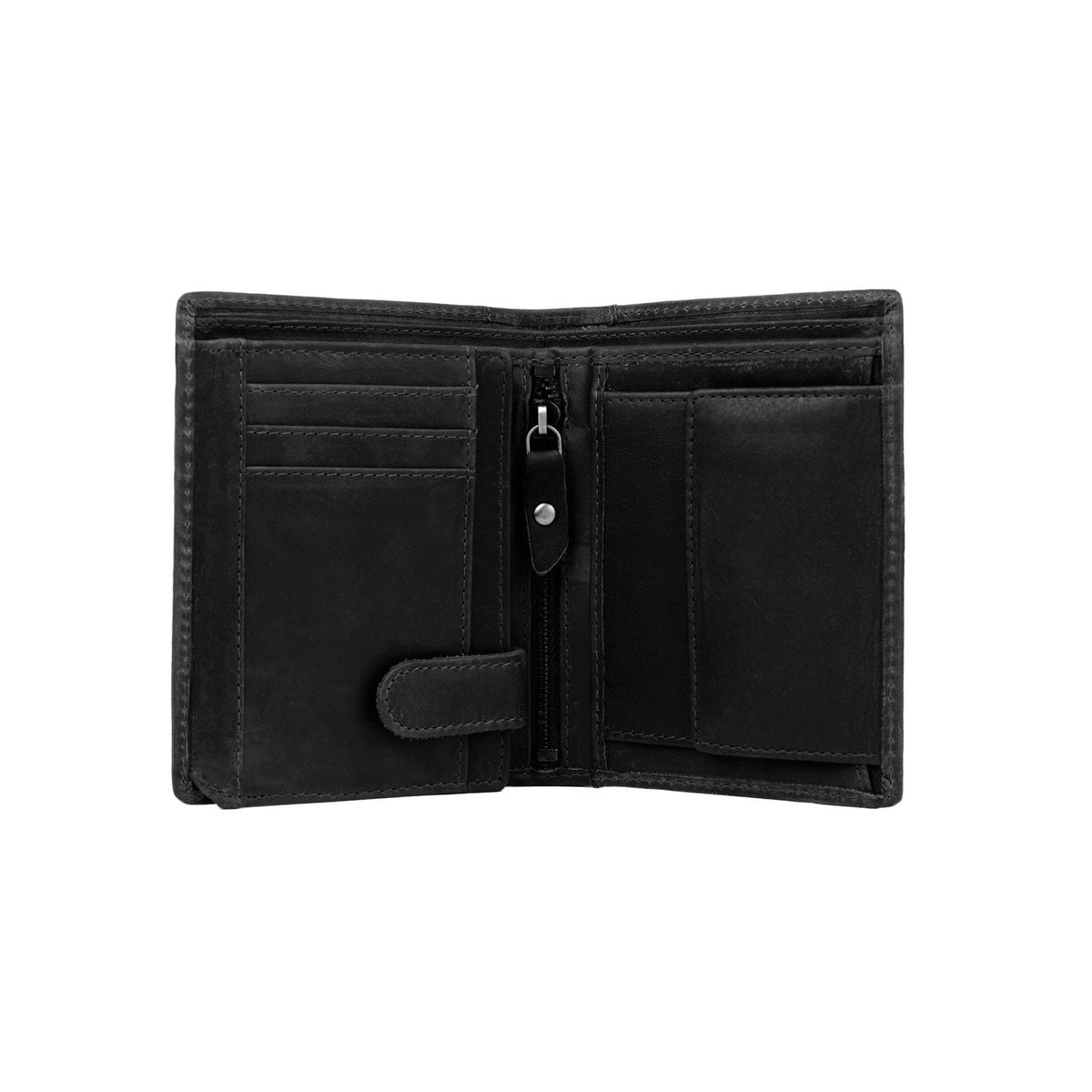 Ethel Full-Grain Leather Wallet for Kvinner - Structured Side Profile Showing Gusset Depth &amp; Expansion Capacity