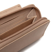 Solid Antique Brass Hardware &amp; Heavy-Duty Dual Zipper Detail on Floren Full-Grain Leather Wallet for Kvinner