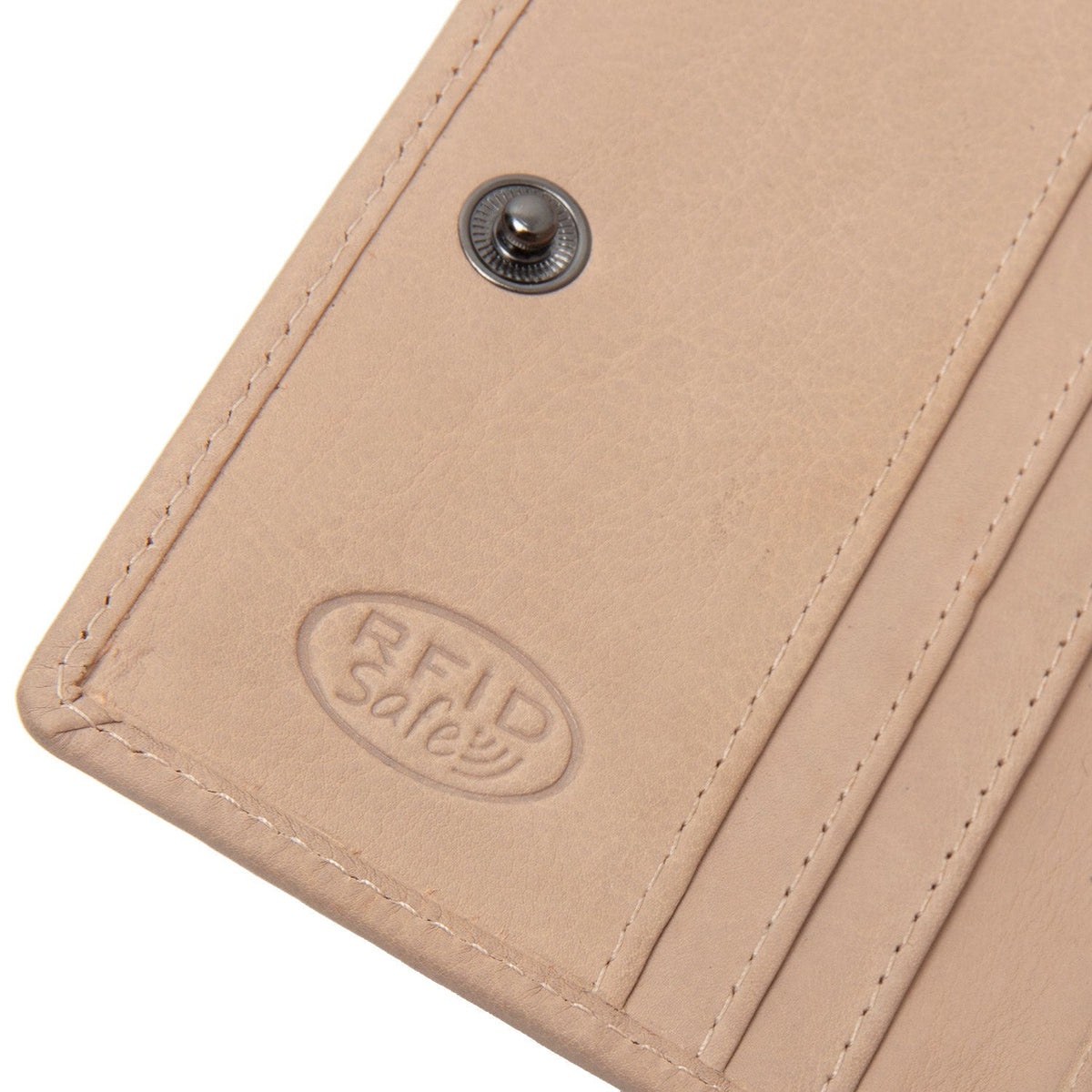 Floren Full-Grain Leather Wallet for Kvinner - Structured Side Profile Showing Gusset Depth &amp; Expansion Capacity