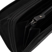 Solid Antique Brass Hardware &amp; Heavy-Duty Dual Zipper Detail on Hadley Full-Grain Leather Wallet for Kvinner