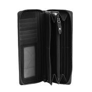 Halle Full-Grain Leather Wallet for Kvinner - Structured Side Profile Showing Gusset Depth &amp; Expansion Capacity