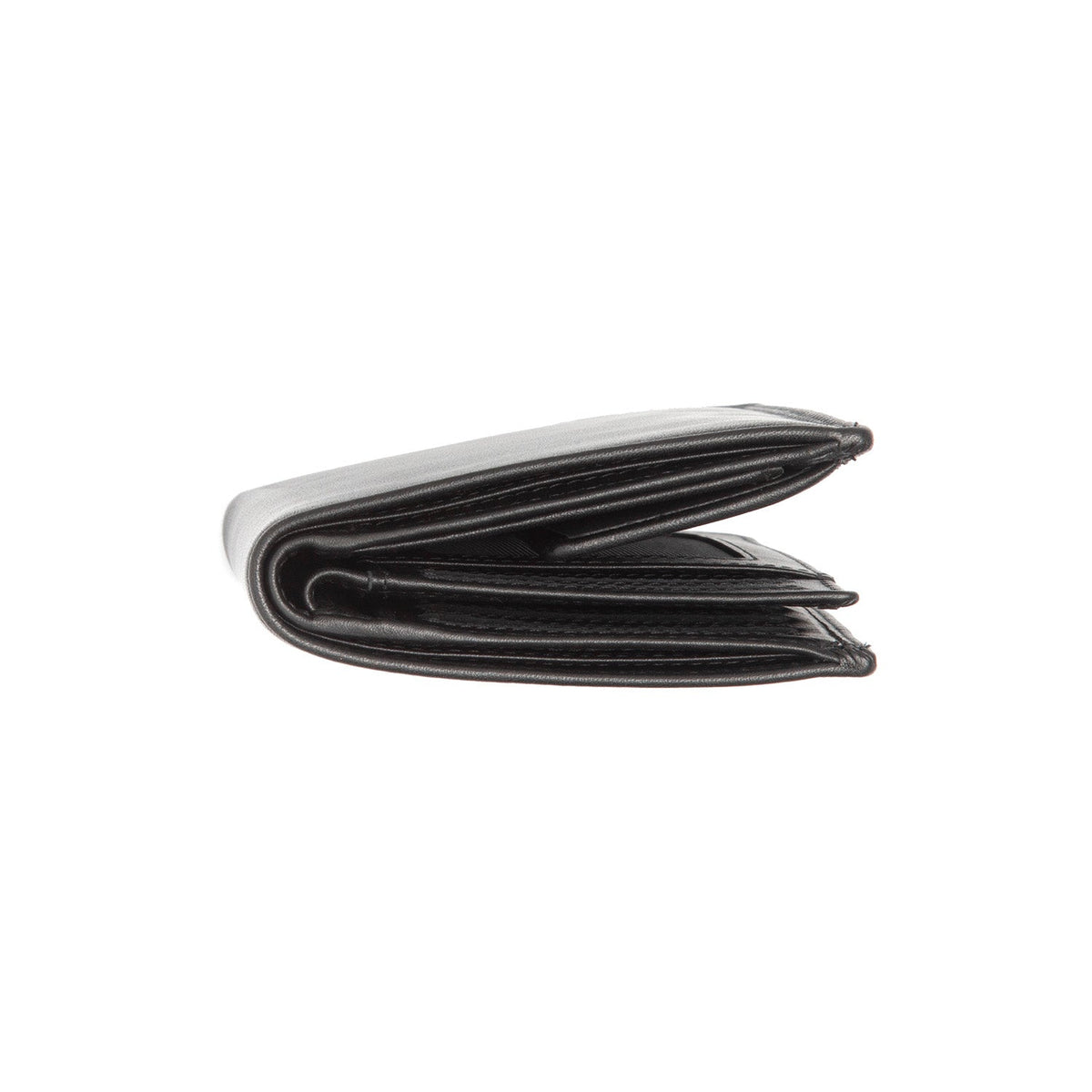 Hanson Full-Grain Leather Wallet for Herre - Structured Side Profile Showing Gusset Depth &amp; Expansion Capacity
