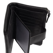 Solid Antique Brass Hardware &amp; Heavy-Duty Dual Zipper Detail on Landau Full-Grain Leather Wallet for Kvinner