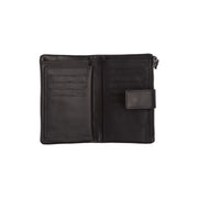 Landau Full-Grain Leather Wallet for Kvinner - Structured Side Profile Showing Gusset Depth &amp; Expansion Capacity