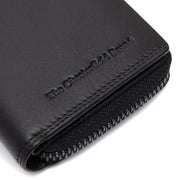 Solid Antique Brass Hardware &amp; Heavy-Duty Dual Zipper Detail on Lenwick Full-Grain Leather Wallet for Kvinner