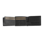 Solid Antique Brass Hardware &amp; Heavy-Duty Dual Zipper Detail on Marvin Full-Grain Leather Wallet for Herre